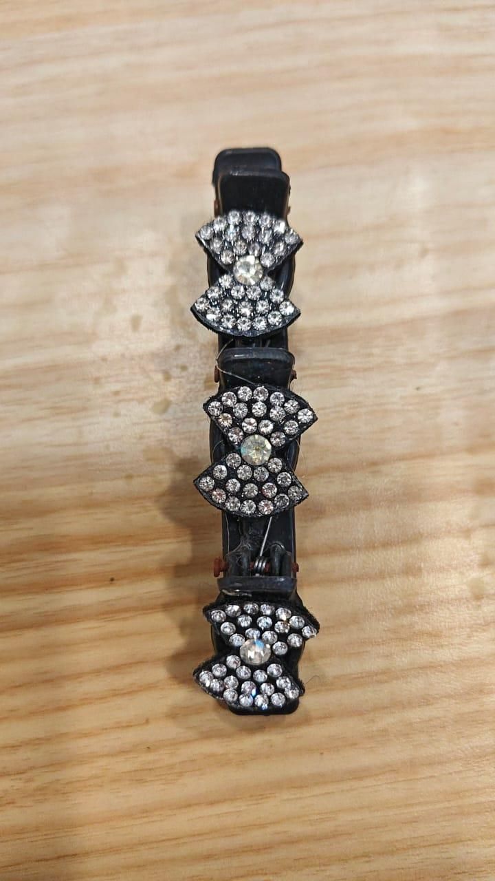 Crystal Stone Braided Hair Clips Pack of 4