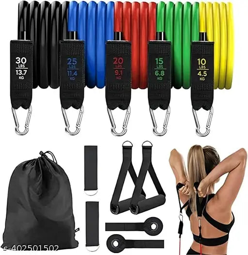 11 in 1 Pull Up Assist Bands Exercise Resistance Loop Bands Heavy Duty Resistance Bands Tube for Home Gym Yoga Workout Body Stretching Power Lifting