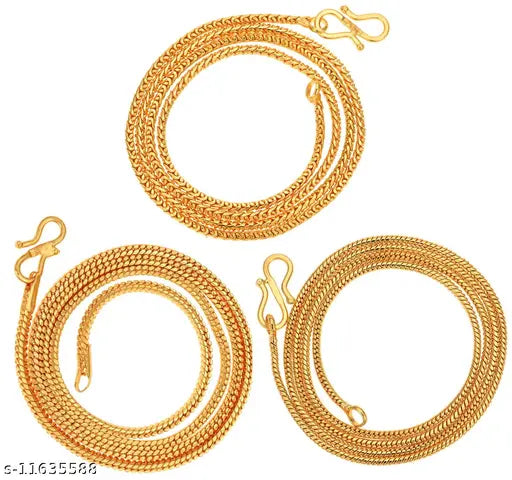 AanyaCentric 22 inches Long Combo of 3 Trendy Fancy Stylish Necklace Chains for Men Women Girls Boys